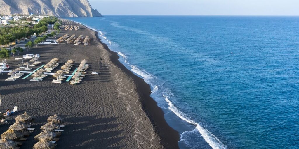 Black sand beaches Santorini